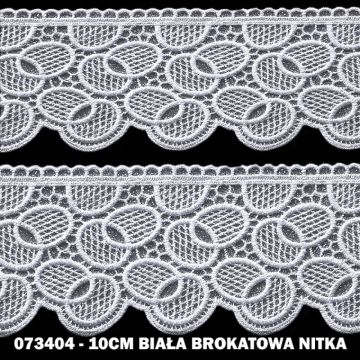 Gipiura 073404 10 cm biała brokatowa nitka