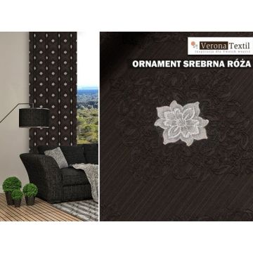Materiał ornament srebrna róża 140 – na metry (cena za 1 mb)