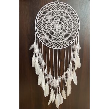 Łapacz Snów Biały  Koło Boho
