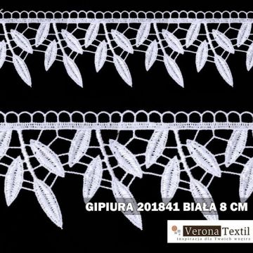 Gipiura motek numer 201841 8 cm biała