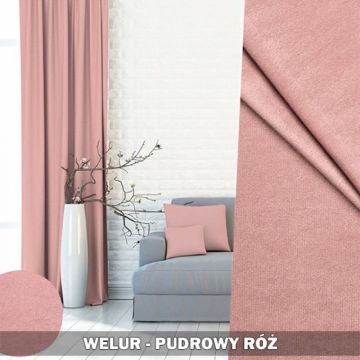 Tkanina Welur Pudrowy Róż szer 140 cm – na metry (cena za 1 mb)