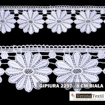 Gipiura motek 2297 8 cm biała