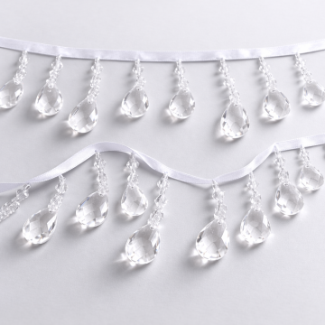 Tasiemka z koralikami 4743 biały