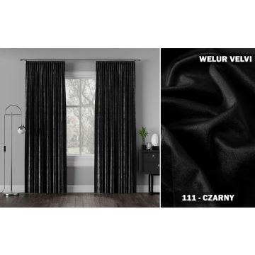 Gotowa zasłona velvi na taśmie 140x250 111 czarny