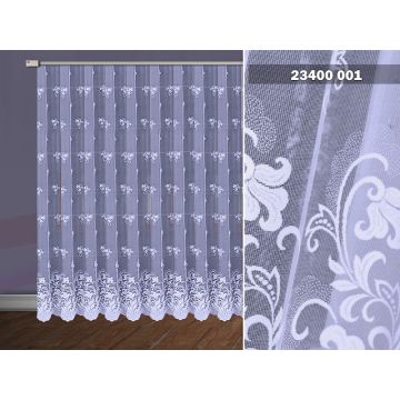 firana żakardowa 250 cm 23400 - elegancka i biała | Verona – na metry (cena za 1 mb)