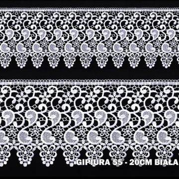Gipiura motek numer 55 20 cm biała