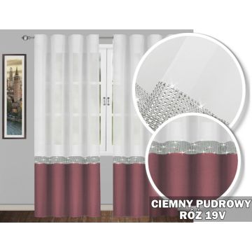 Firana GLAMOUR róż taśma