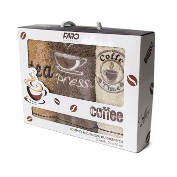Komplet ręczników kuchennych 3 szt. 30x50 cm Coffee Faro