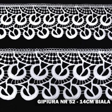 Gipiura motek numer 52 14 cm biała