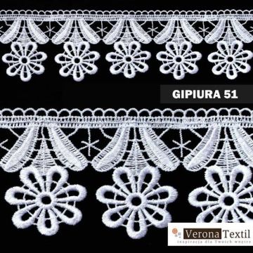 Gipiura motek numer 51 8 cm biała