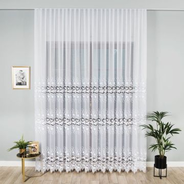 Firana z aplikacją 122795 , wysokość 280cm, kolor 001 biały