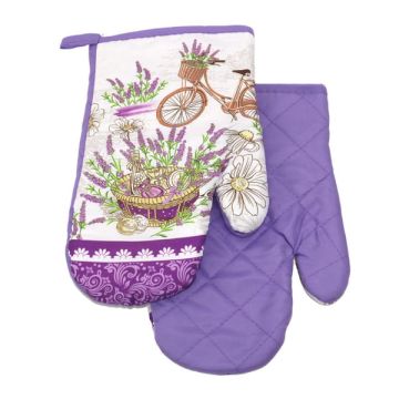 Rękawice Kuchenne z Magnesem Lavender II