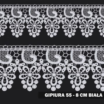 Gipiuta motek numer 55 8 cm biała