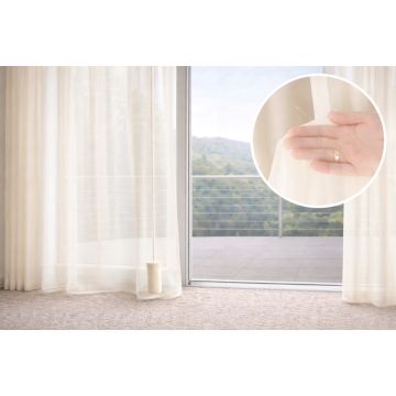 FIRANKA FANTAZYJNA WOAL ECRU WYS/300 CM FIRANA – na metry (cena za 1 mb)