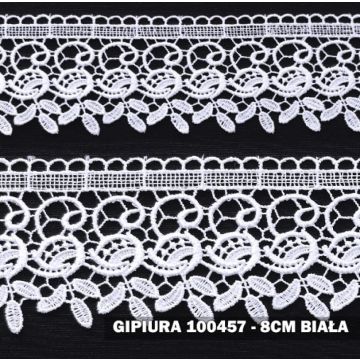Gipiura motek 100457 8 cm biała
