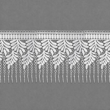 GIPIURA KORONKA MOTEK 301867 30 CM BIAŁA KORONKI