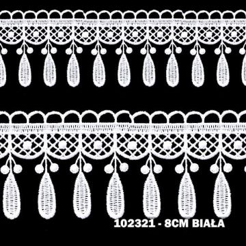 Gipiura motek 102321 8 cm biała