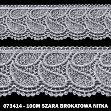 Gipiura 073414 10 cm szara brokatowa nitka