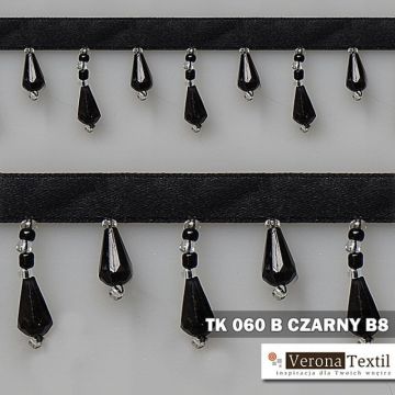 Tasiemka z koralikami TK 4060 czarny B8