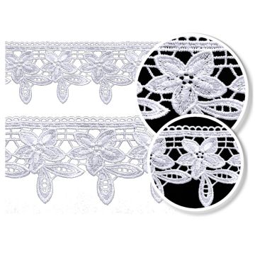 GIPIURA KORONKA KORONKI BB 301885 8 CM BIAŁA – na metry (cena za 1 mb)