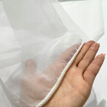 FIRANKA FANTAZYJNA ORGANZE DESZCZYK 300 001 OLO BIAŁA NA METRY – na metry (cena za 1 mb)